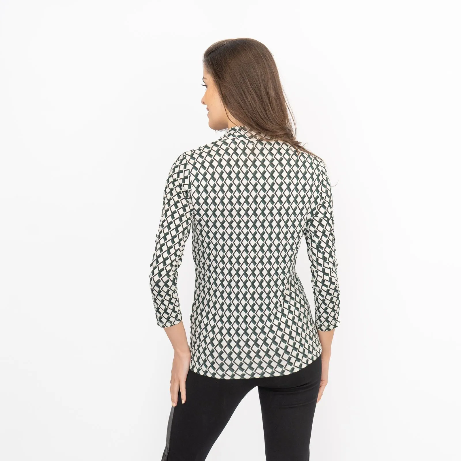 Hobbs Aimee Geometric Top Ivory Green