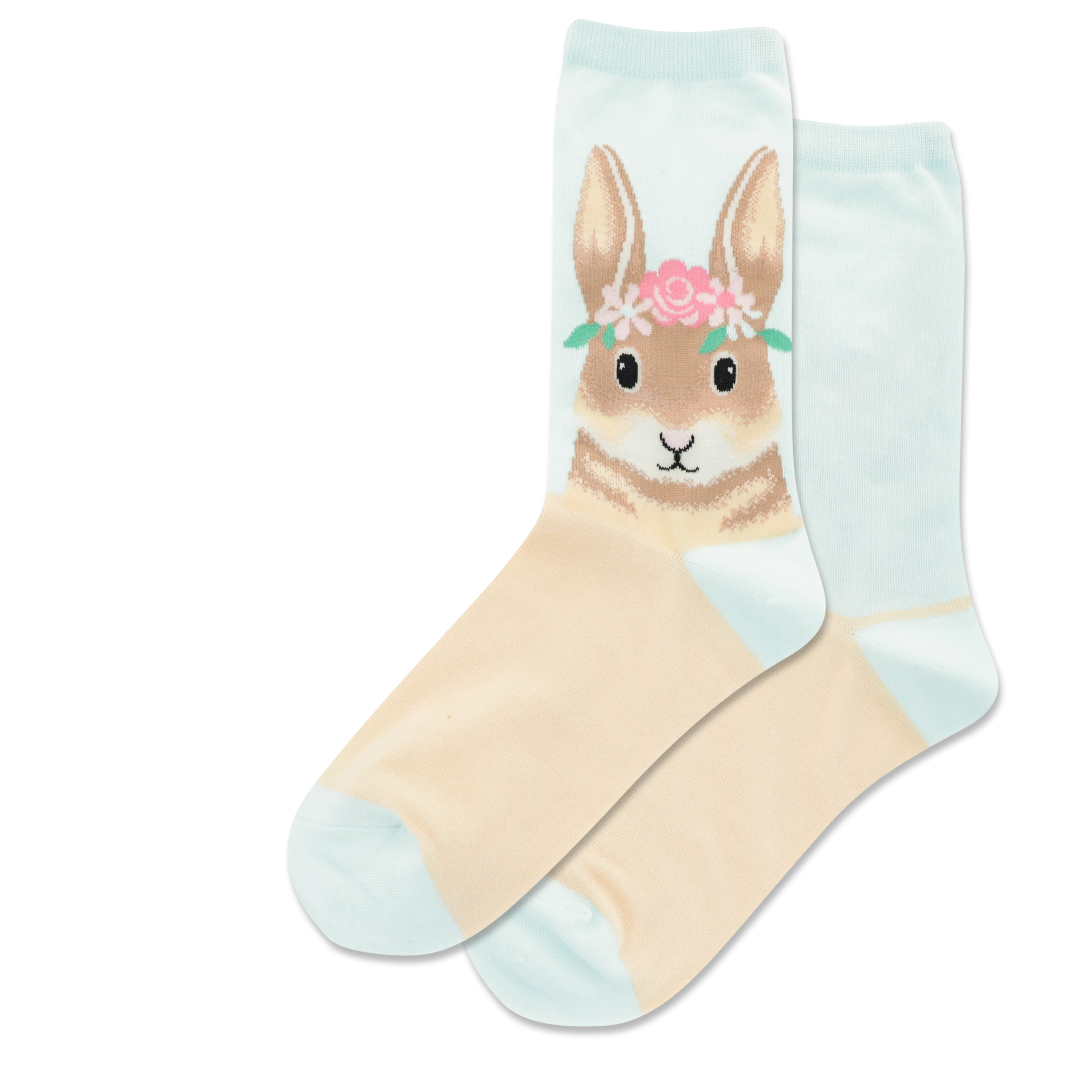 HOTSOX Women's Flower Crown Bunny Crew Socks