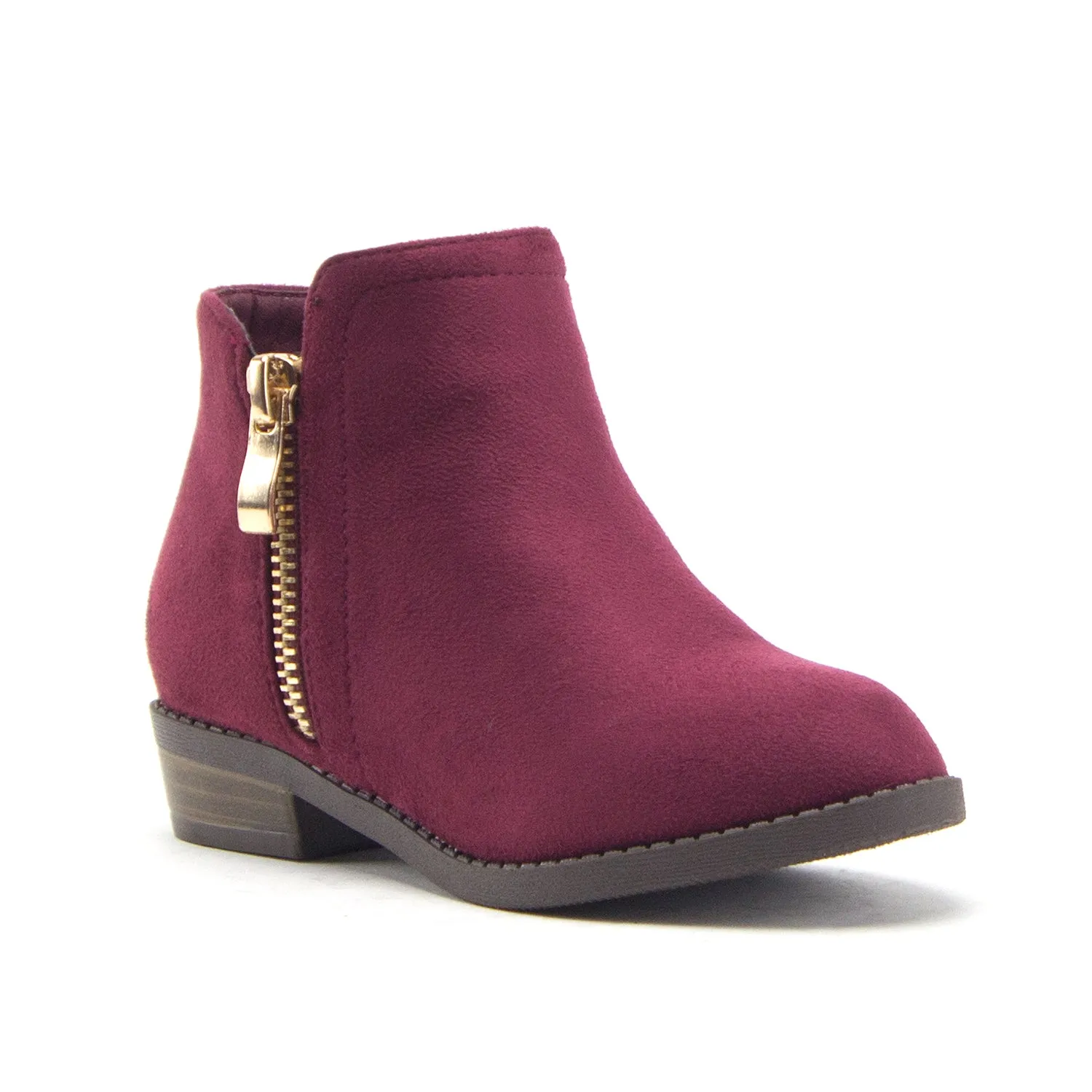 Jazame Little Kids' Girls Ankle High Booties Zipped Fashion Western Cowboy Boots