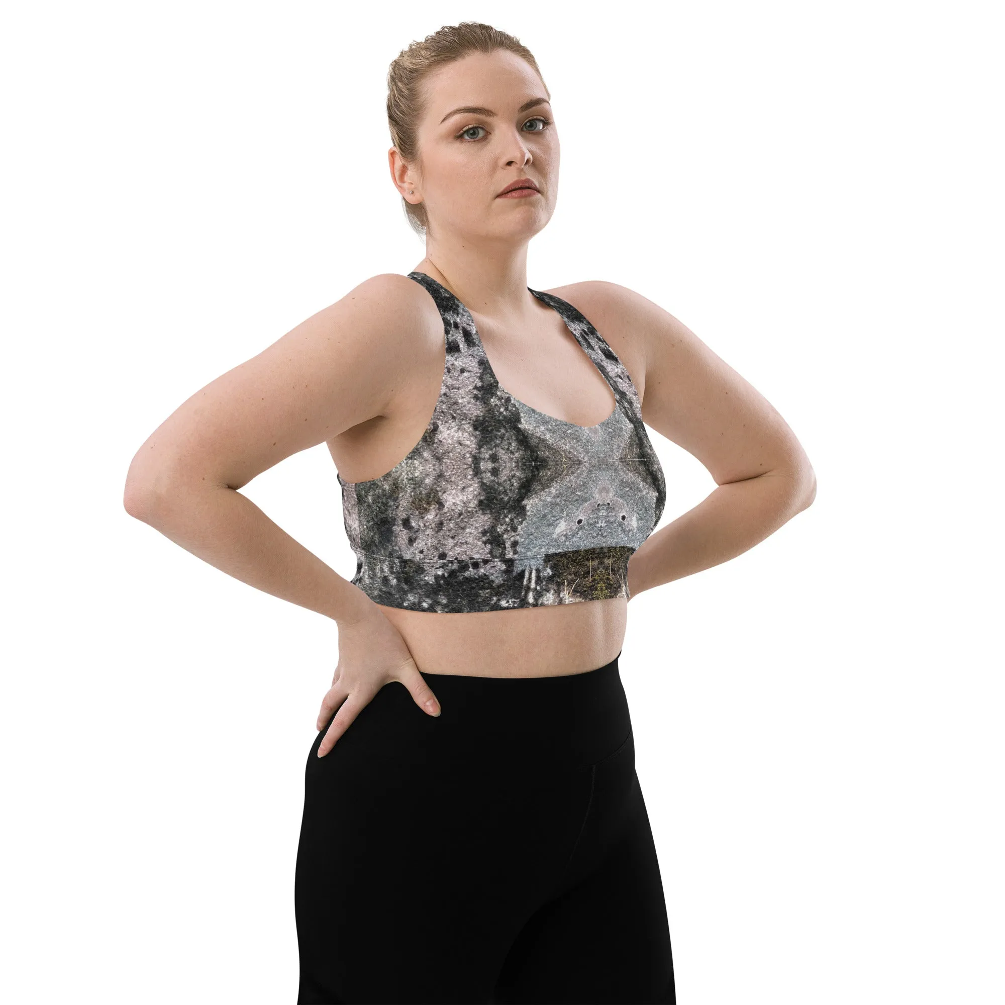 Lilly Longline sports bra, Mossy Rock
