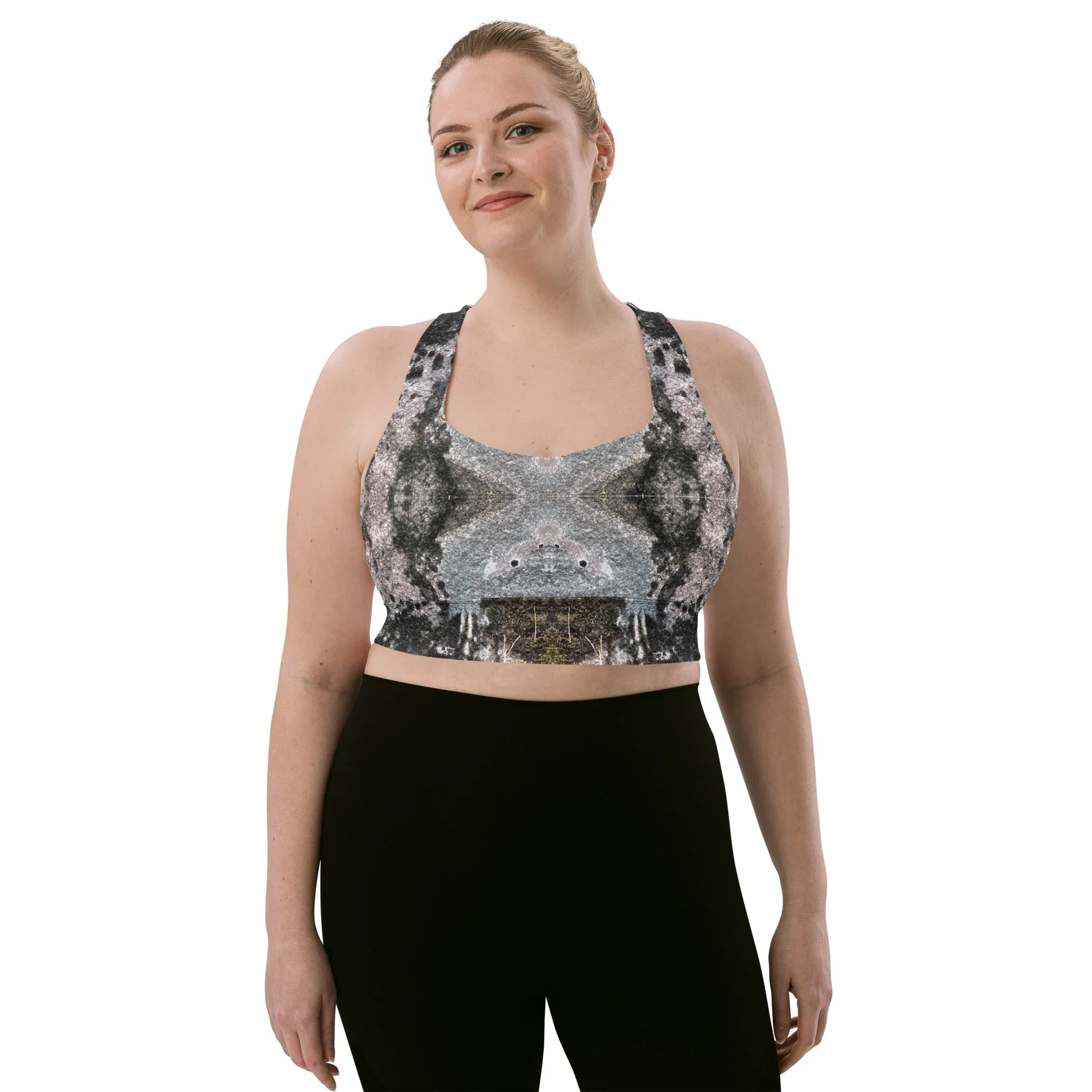 Lilly Longline sports bra, Mossy Rock