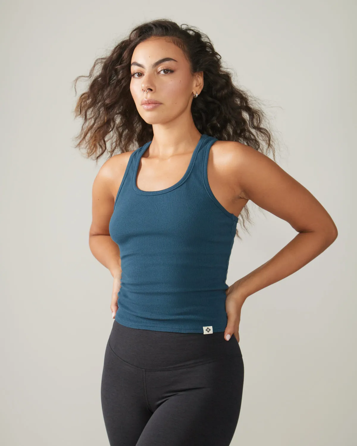 Long Mile-End Tank Top - Blue Lagoon