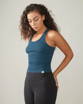 Long Mile-End Tank Top - Blue Lagoon