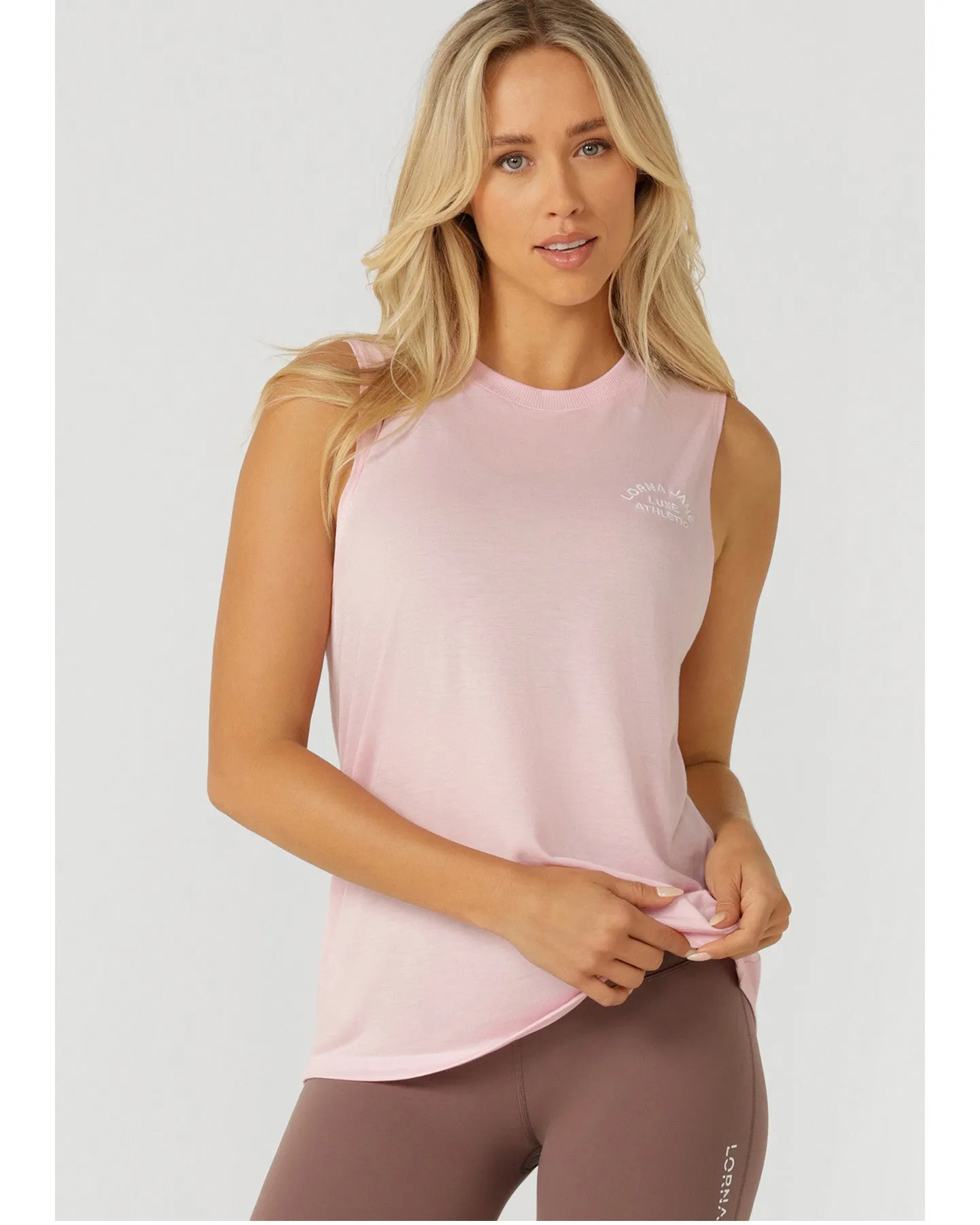 Lorna Jane Lotus Muscle Tank - Sweet Pink