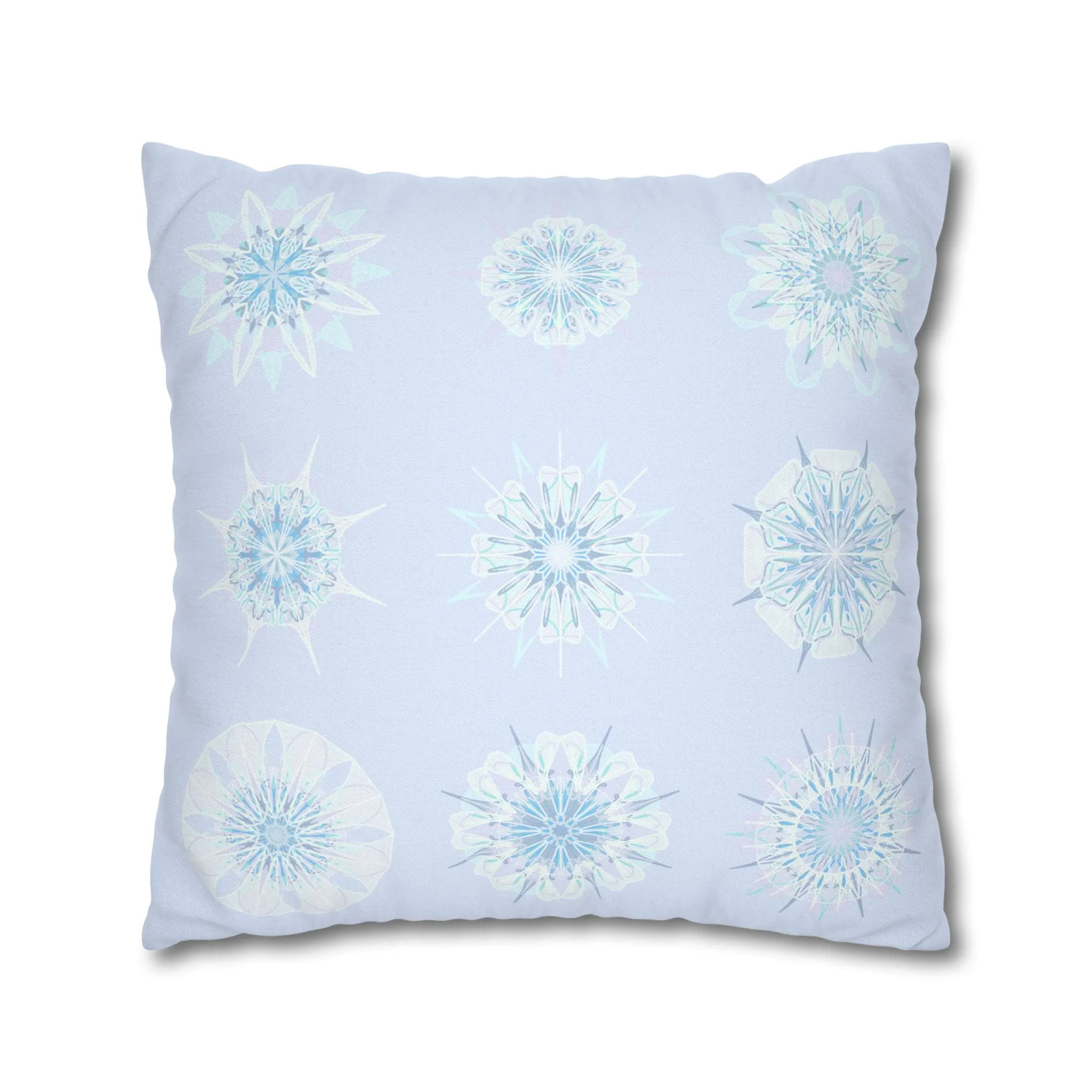 Mandala Art Snowflakes Pillowcase - Handmade Design
