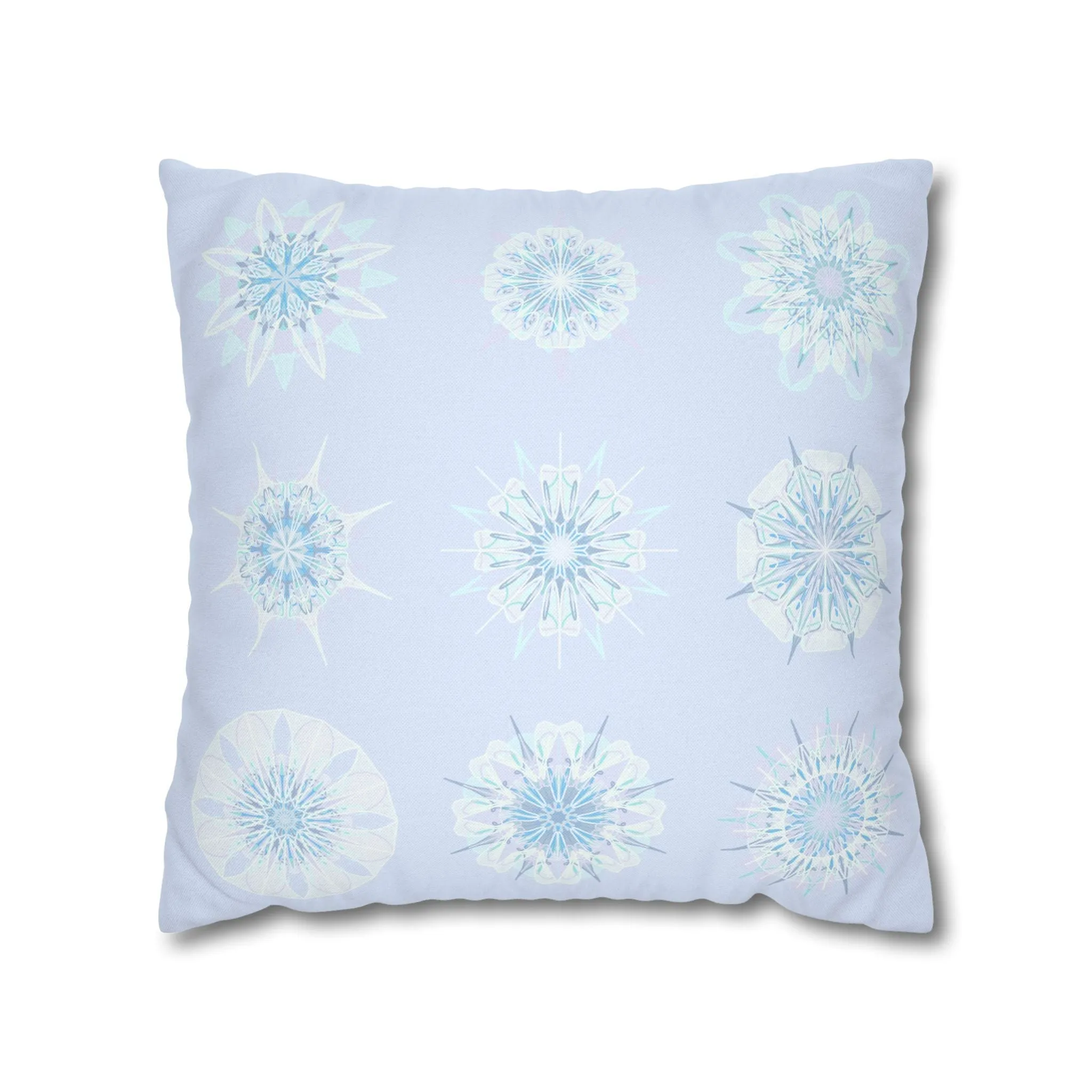 Mandala Art Snowflakes Pillowcase - Handmade Design
