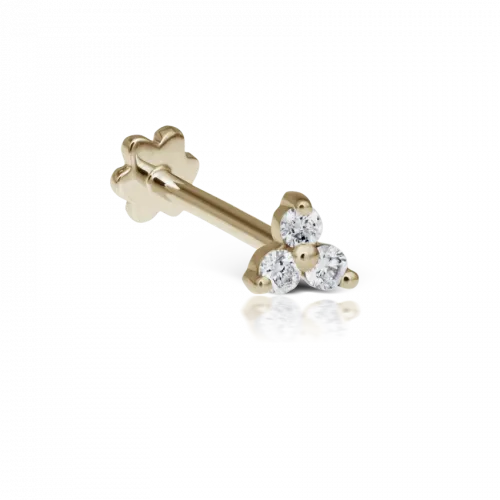 Maria Tash 3mm  Diamond Trinity Threaded Stud
