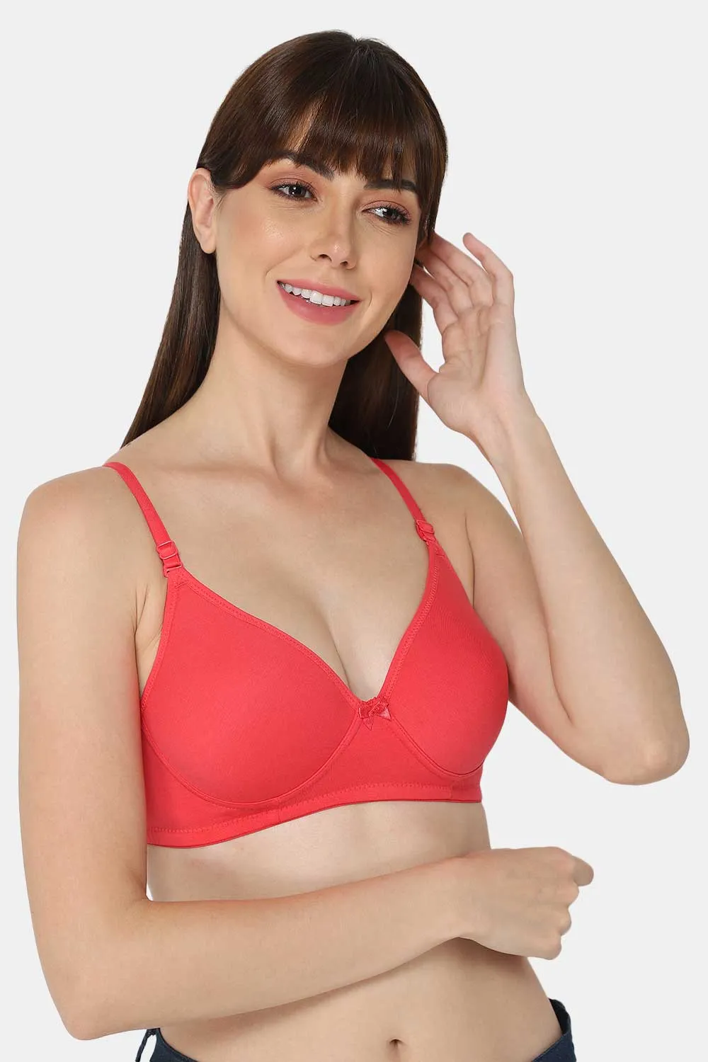 Medium Coverage Non-Wired Thin & Adjustable Intimacy T-Shirt Padded Bra - UC09