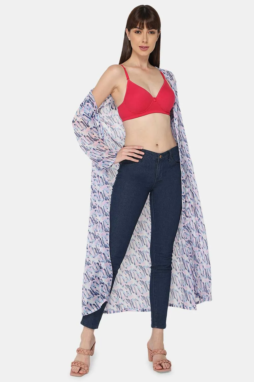 Medium Coverage Non-Wired Thin & Adjustable Intimacy T-Shirt Padded Bra - UC09