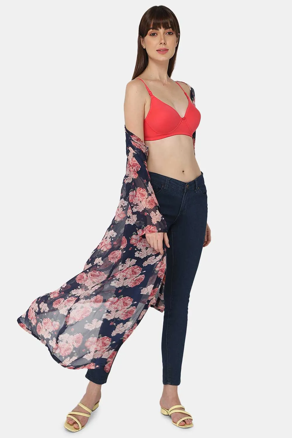 Medium Coverage Non-Wired Thin & Adjustable Intimacy T-Shirt Padded Bra - UC09