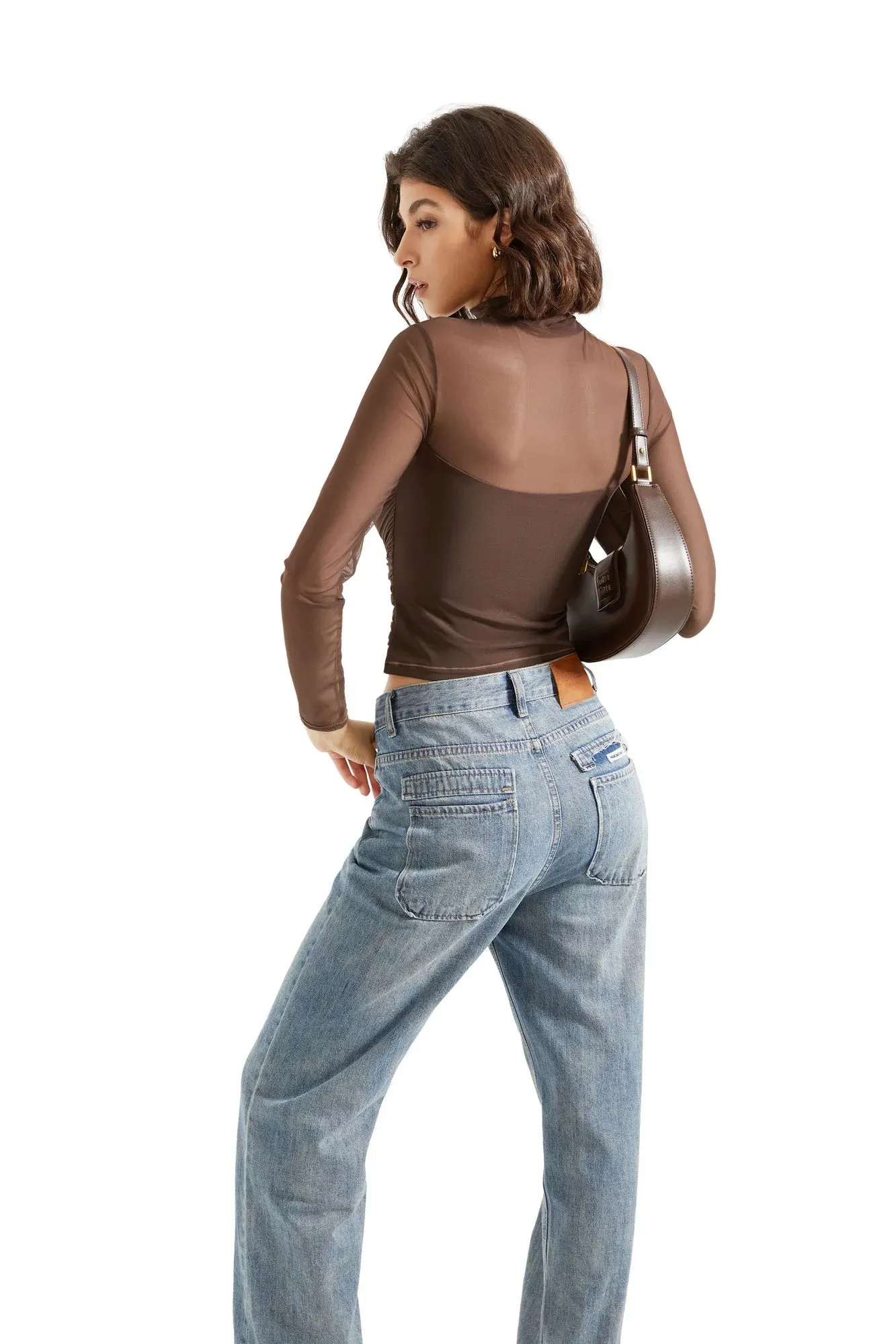 Mesh Mock Neck Shirt - Long Sleeve