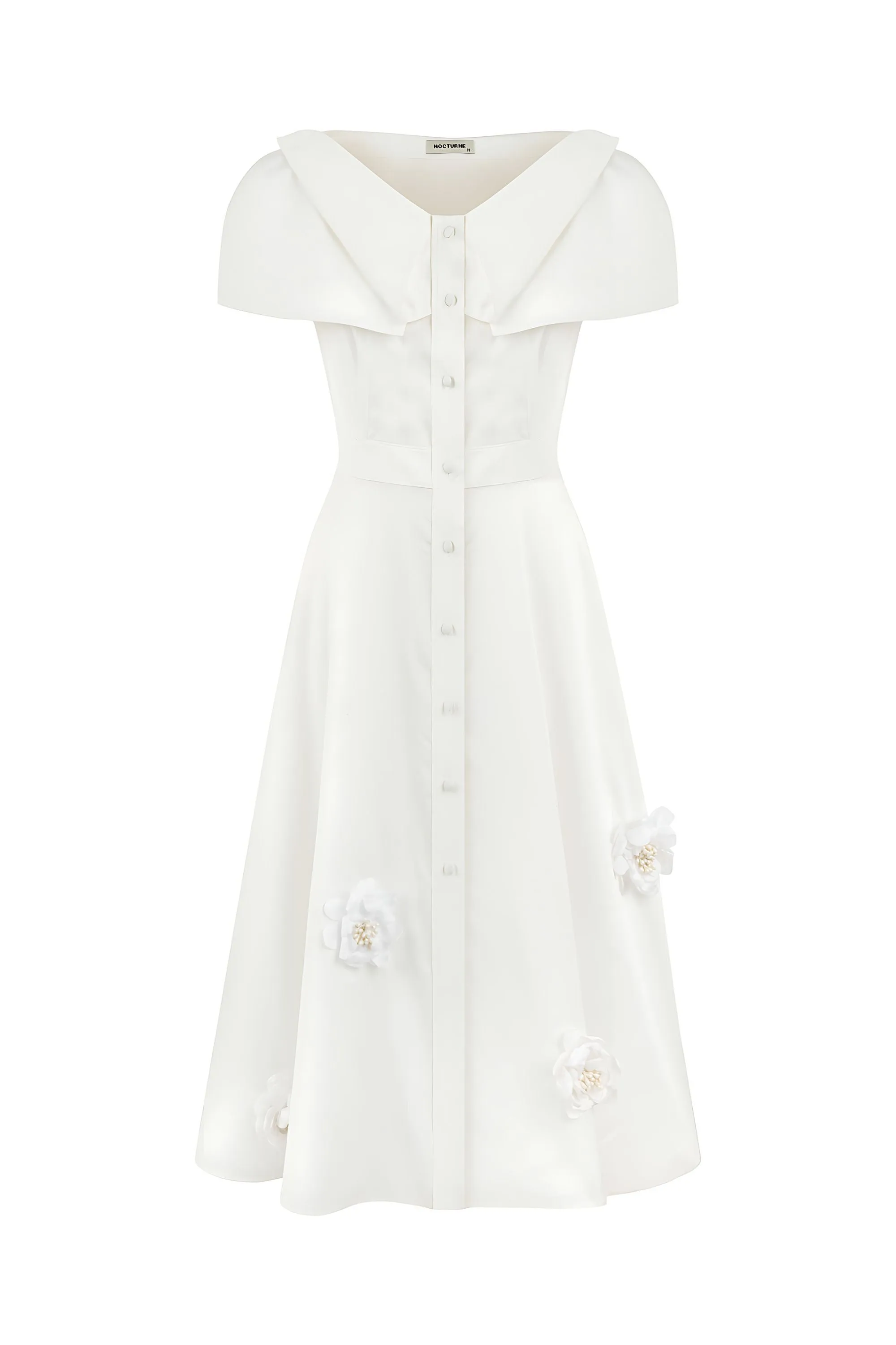 Midi Dress with Flower Design