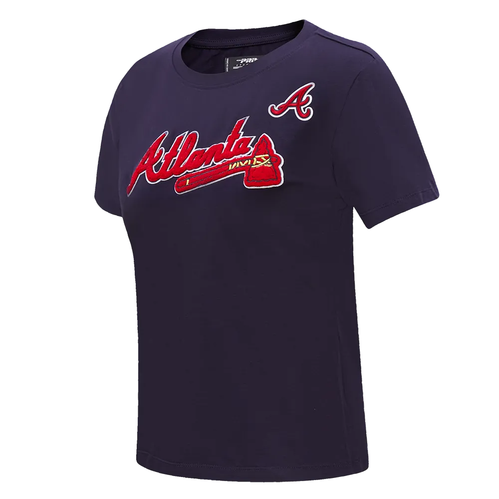 MLB ATLANTA BRAVES CLASSIC WOMEN'S SJ SLIM FIT TEE (MIDNIGHT NAVY)