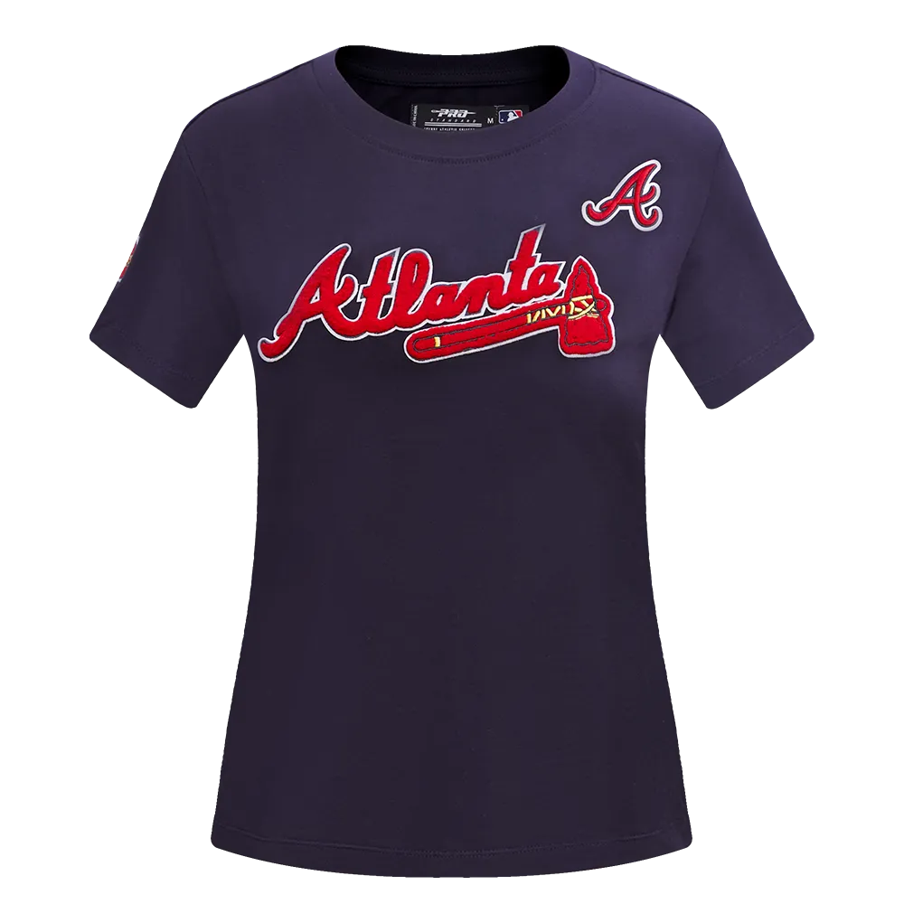 MLB ATLANTA BRAVES CLASSIC WOMEN'S SJ SLIM FIT TEE (MIDNIGHT NAVY)