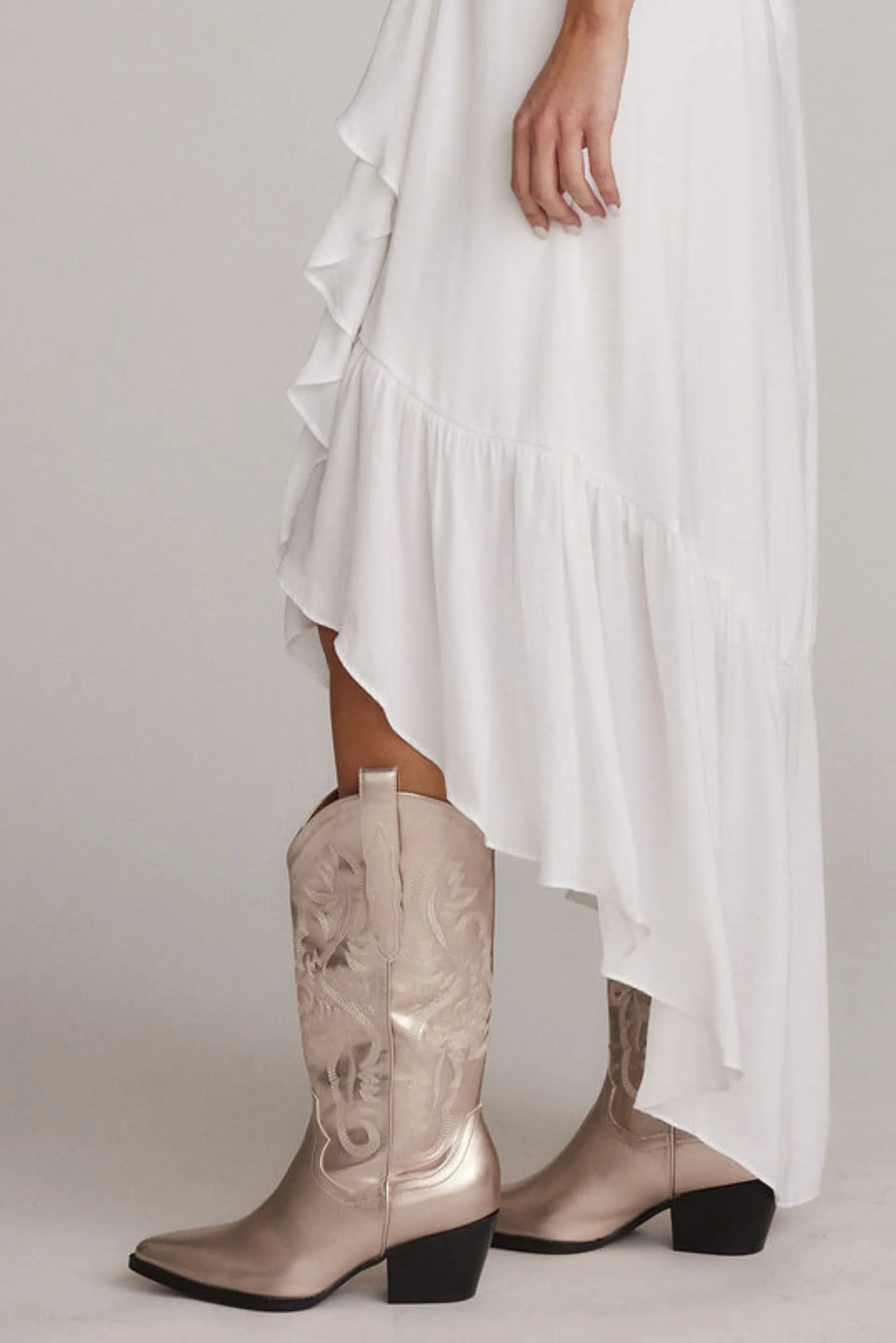 Oasis Society Champagne Metallic Cowboy Boot