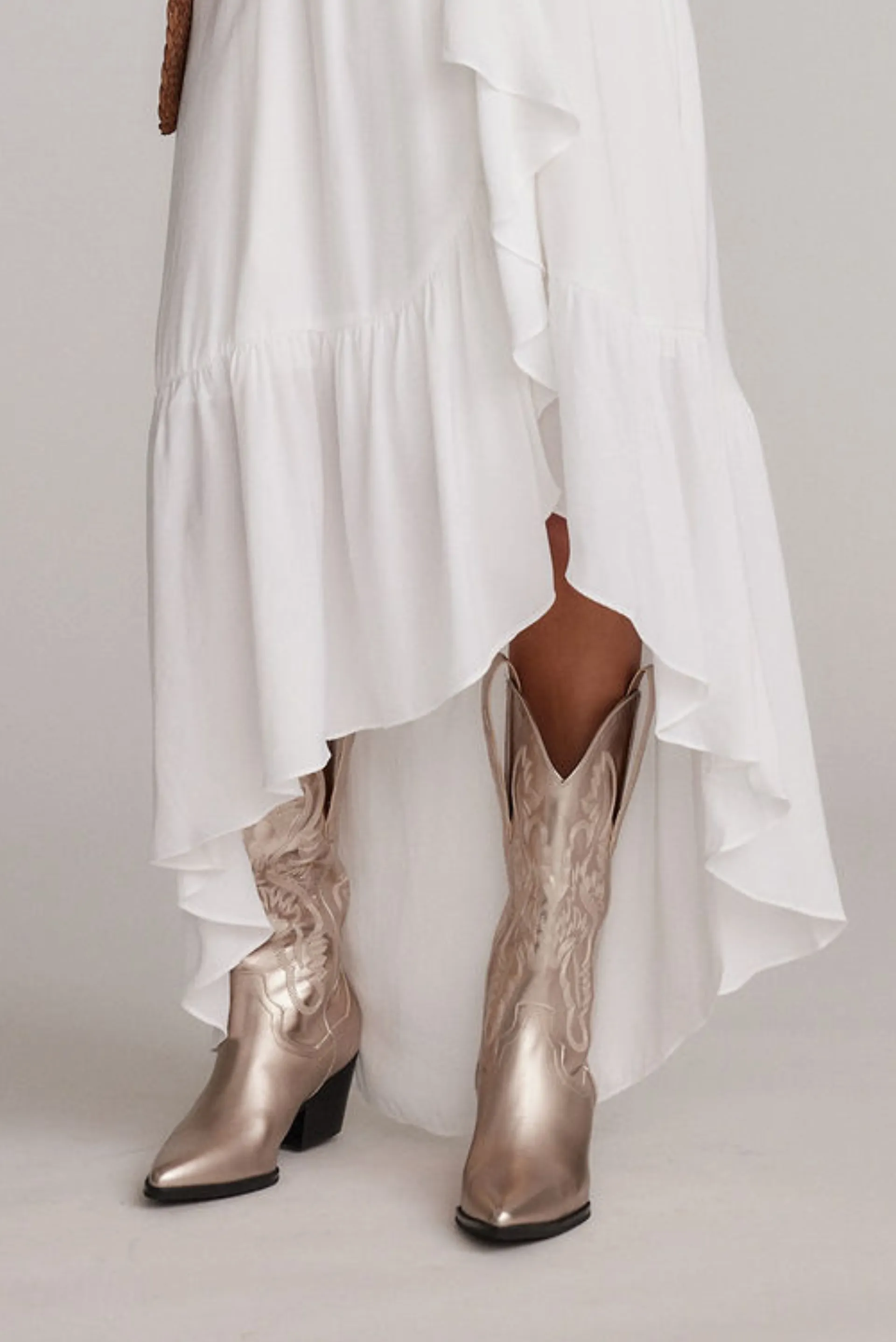 Oasis Society Champagne Metallic Cowboy Boot