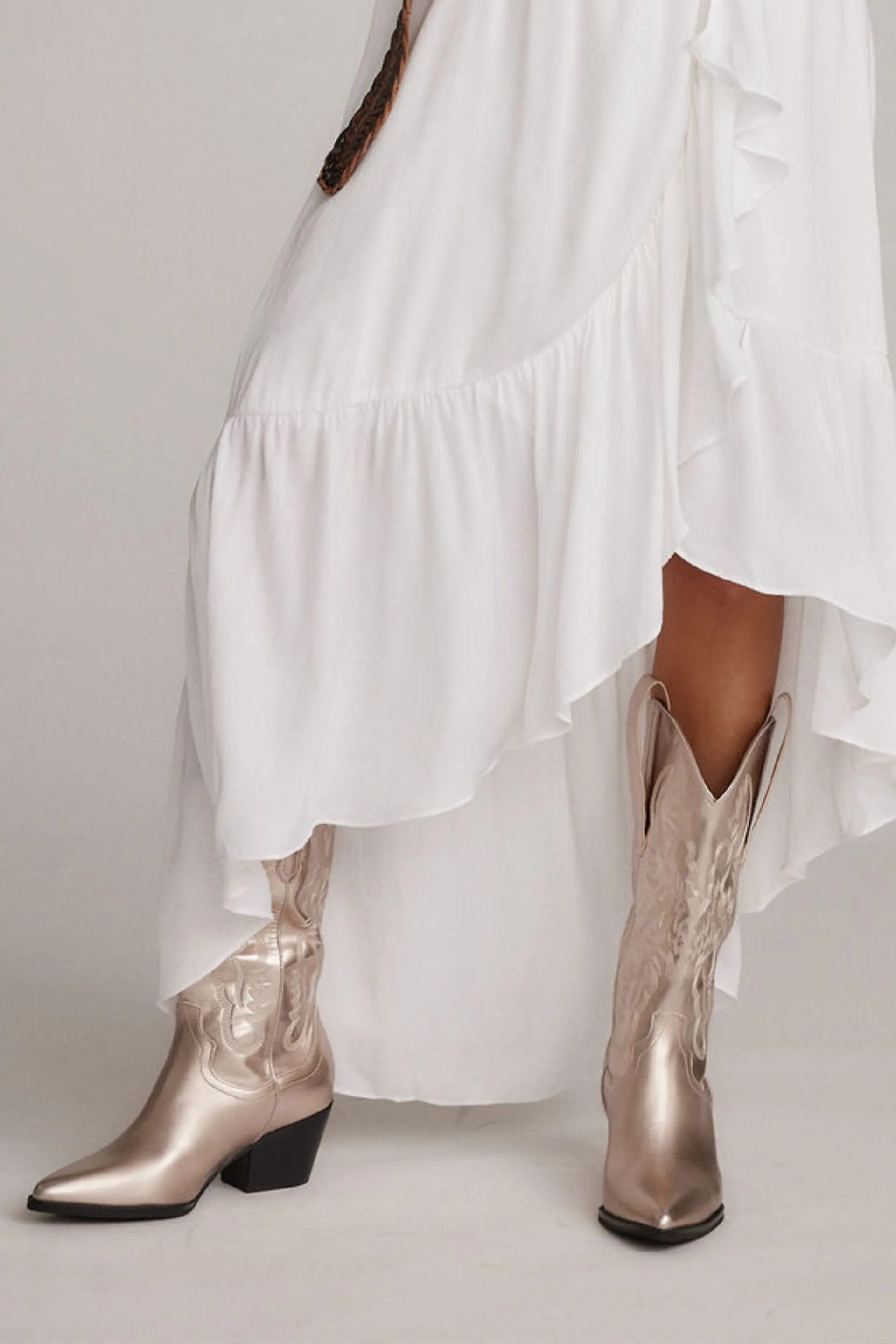 Oasis Society Champagne Metallic Cowboy Boot