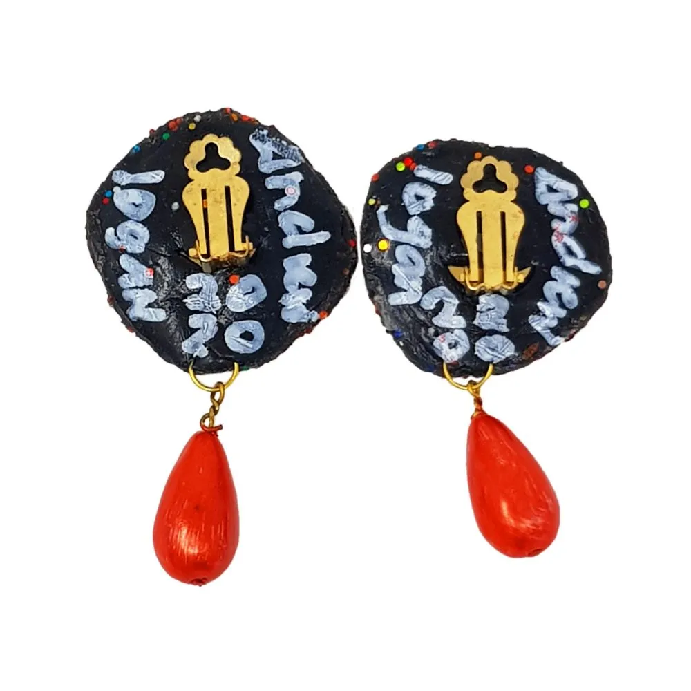 ORANGE DROP CLIP-ON EARRINGS