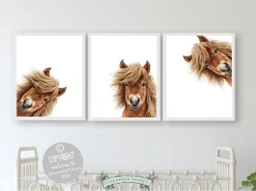 Peeking Horse Nursery Prints - 002