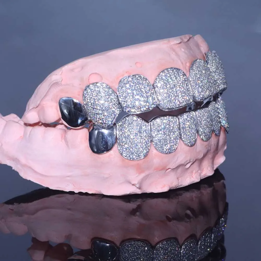 Plain Tusk Diamond Grillz 14K Gold
