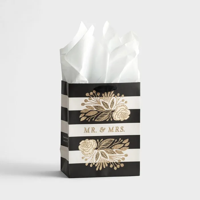 "Mr. & Mrs." - Medium Gift Bag with Tissue