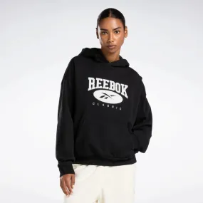 Reebok Apparel Women REEBOK CLASSICS NATURAL DYE BIG LOGO HOODIE BLACK