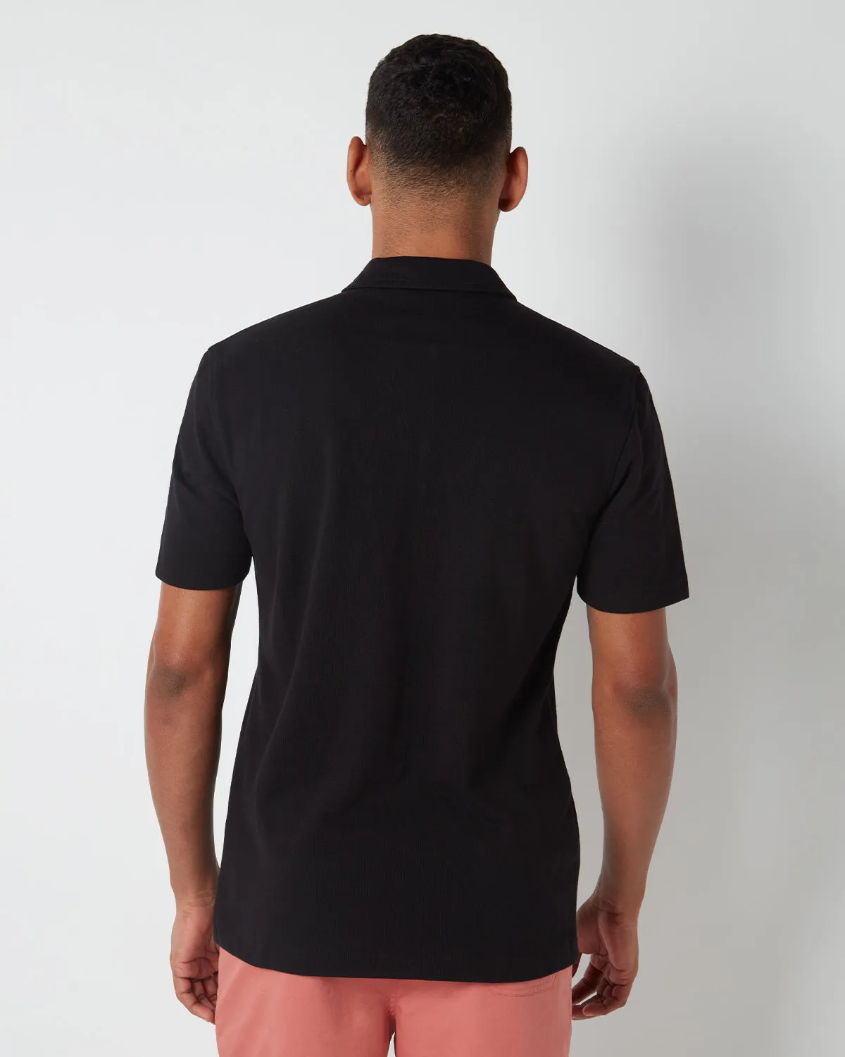 Signature Zipper Polo T-Shirt - Black