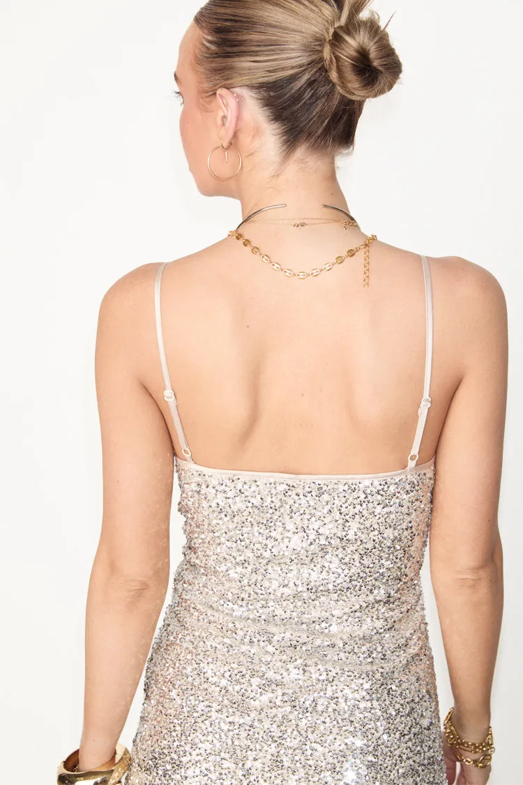 Silver Sequin Cami Top