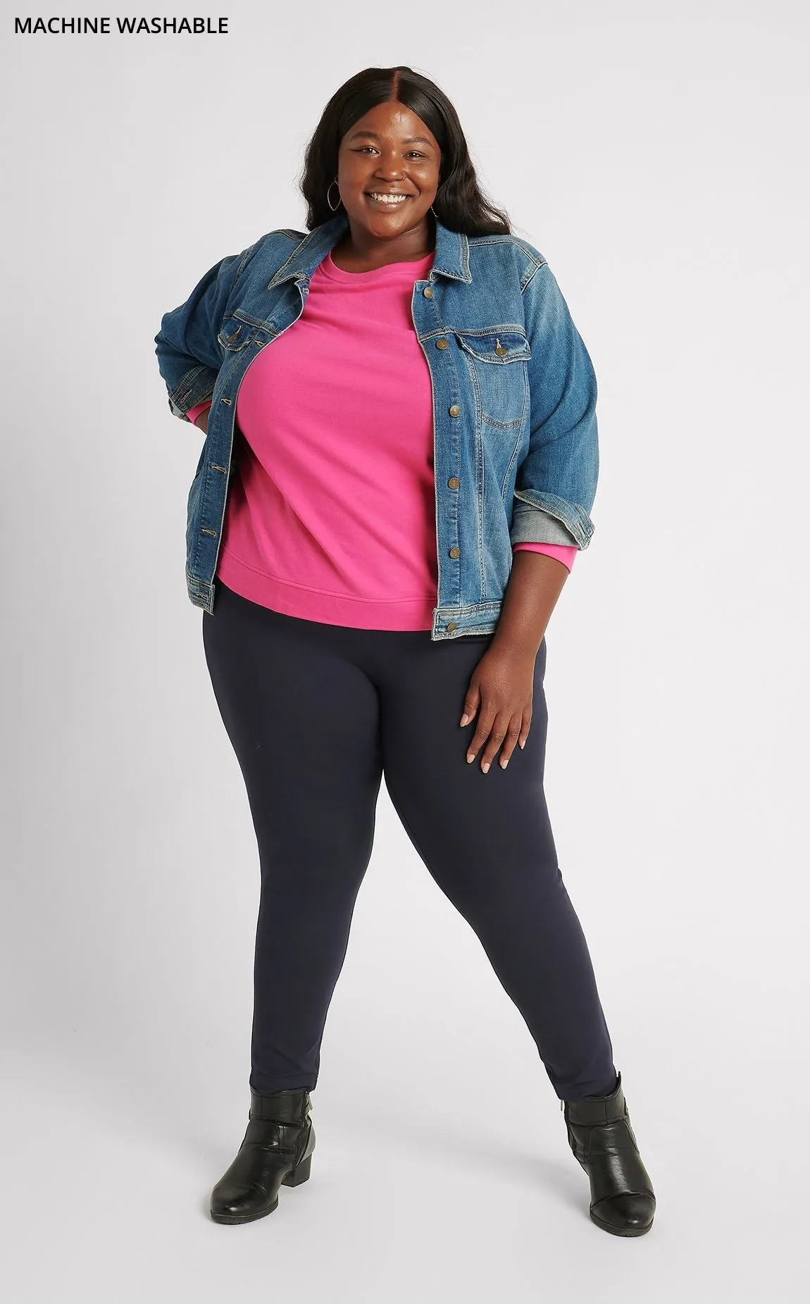 Skinny-Leg | Two-Pocket Dress Pant Yoga Pants (Navy)