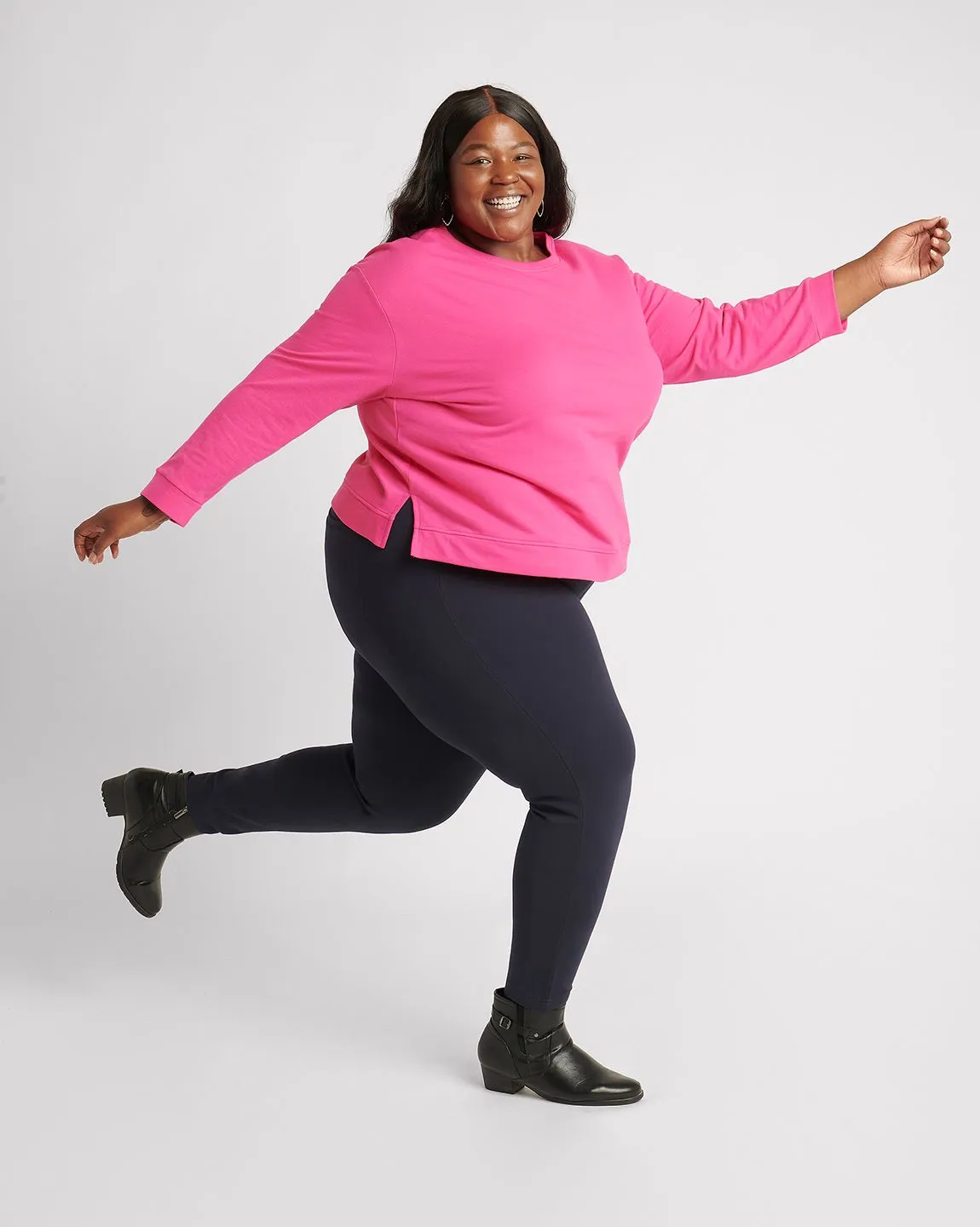 Skinny-Leg | Two-Pocket Dress Pant Yoga Pants (Navy)