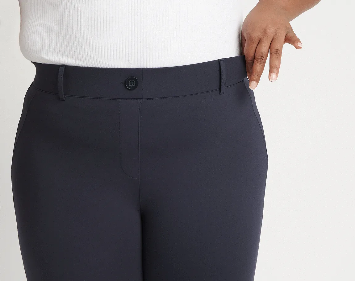 Skinny-Leg | Two-Pocket Dress Pant Yoga Pants (Navy)