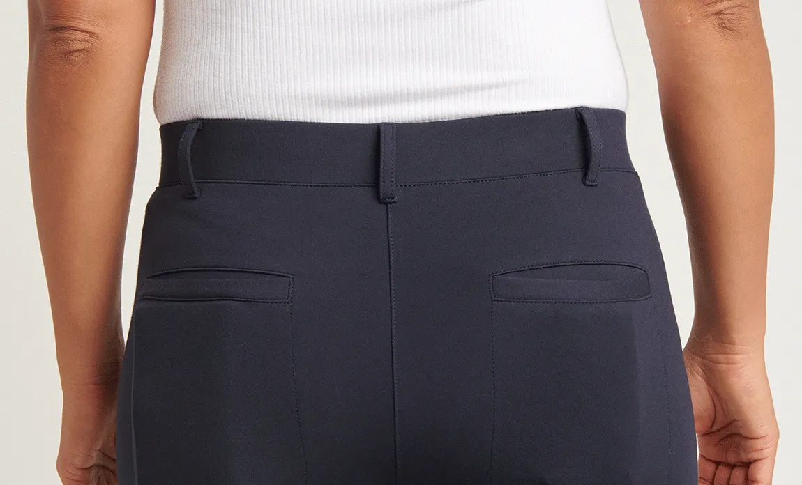 Skinny-Leg | Two-Pocket Dress Pant Yoga Pants (Navy)