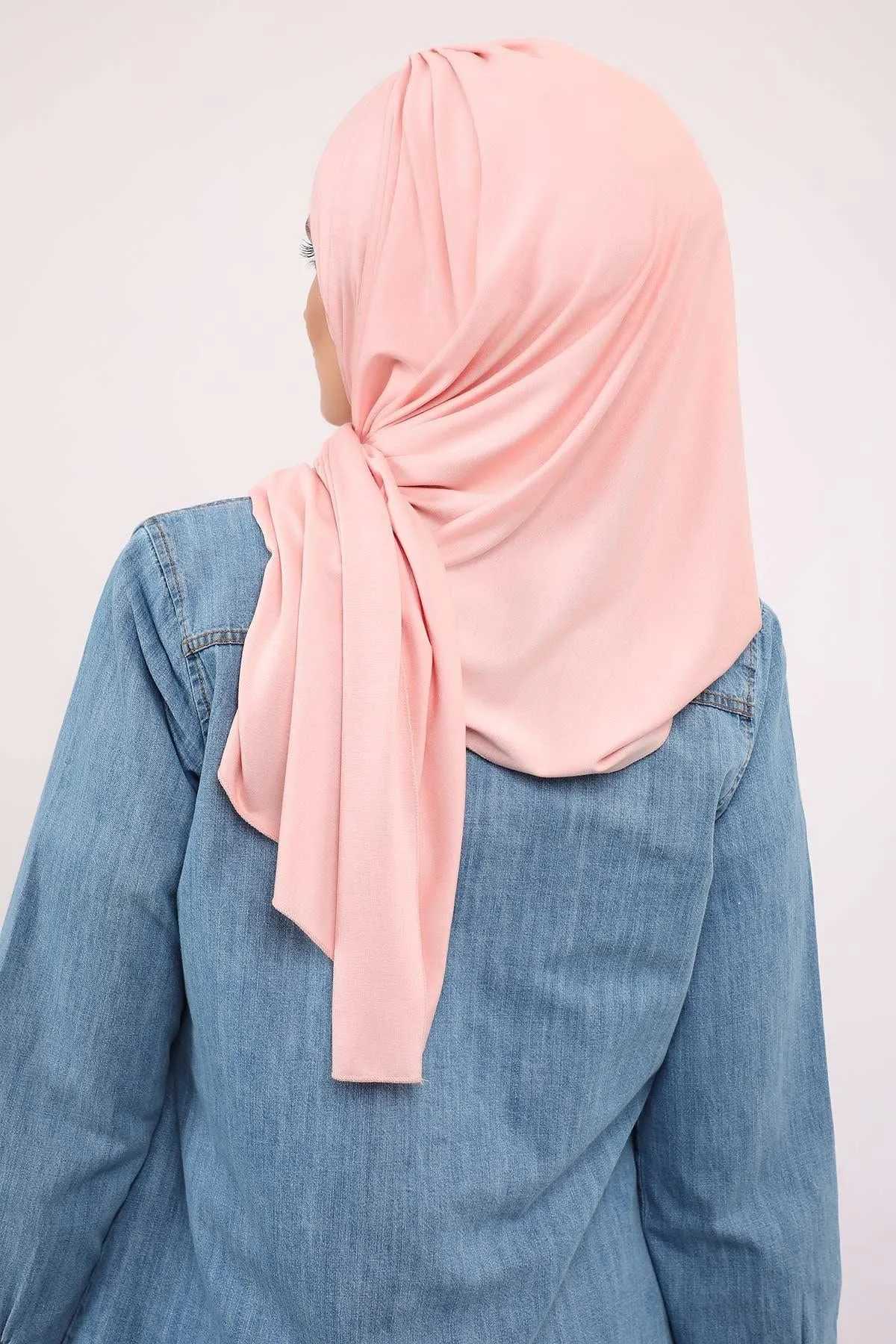 Soft Jersey Hijab Shawl for Women, 95% Cotton and Comfortable Ready to Wear Women Headscarf, Cross Stich Instant Pre-tied Hijab Shawl,PS-41