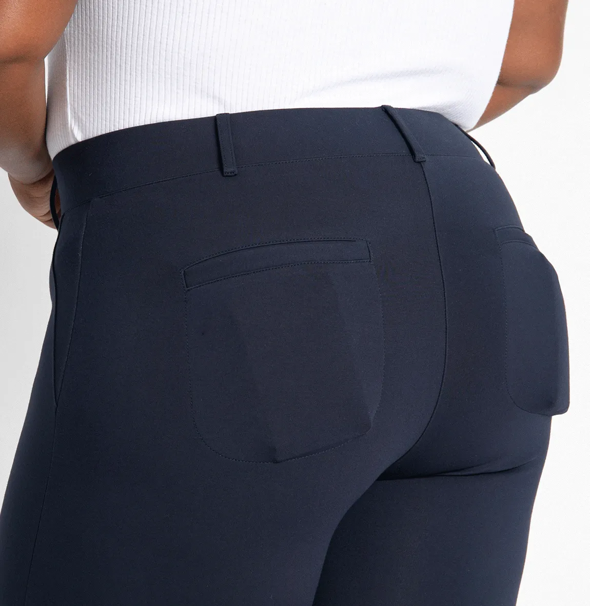 Straight-Leg | Two-Pocket Dress Pant Yoga Pants (Navy)