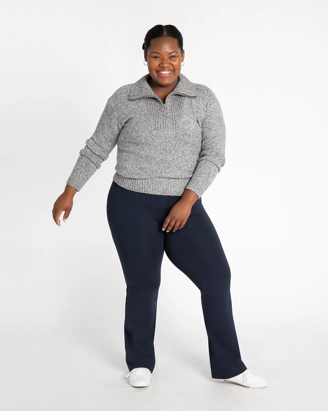 Straight-Leg | Two-Pocket Dress Pant Yoga Pants (Navy)