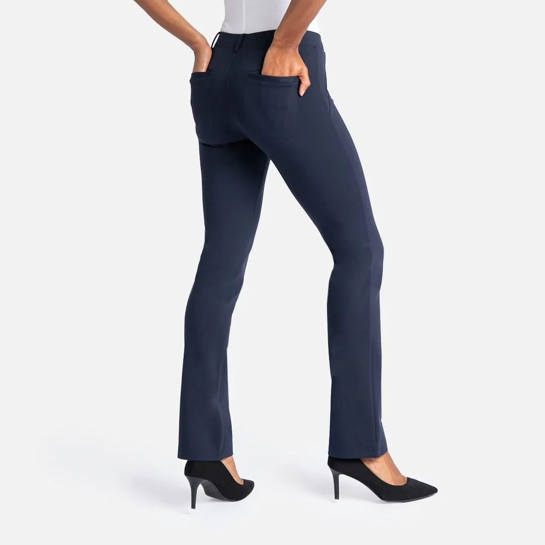Straight-Leg | Two-Pocket Dress Pant Yoga Pants (Navy)