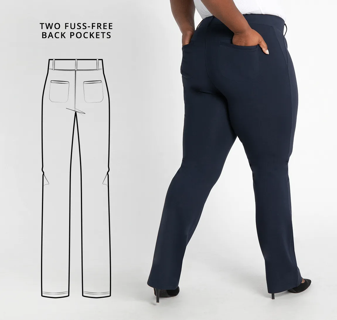 Straight-Leg | Two-Pocket Dress Pant Yoga Pants (Navy)