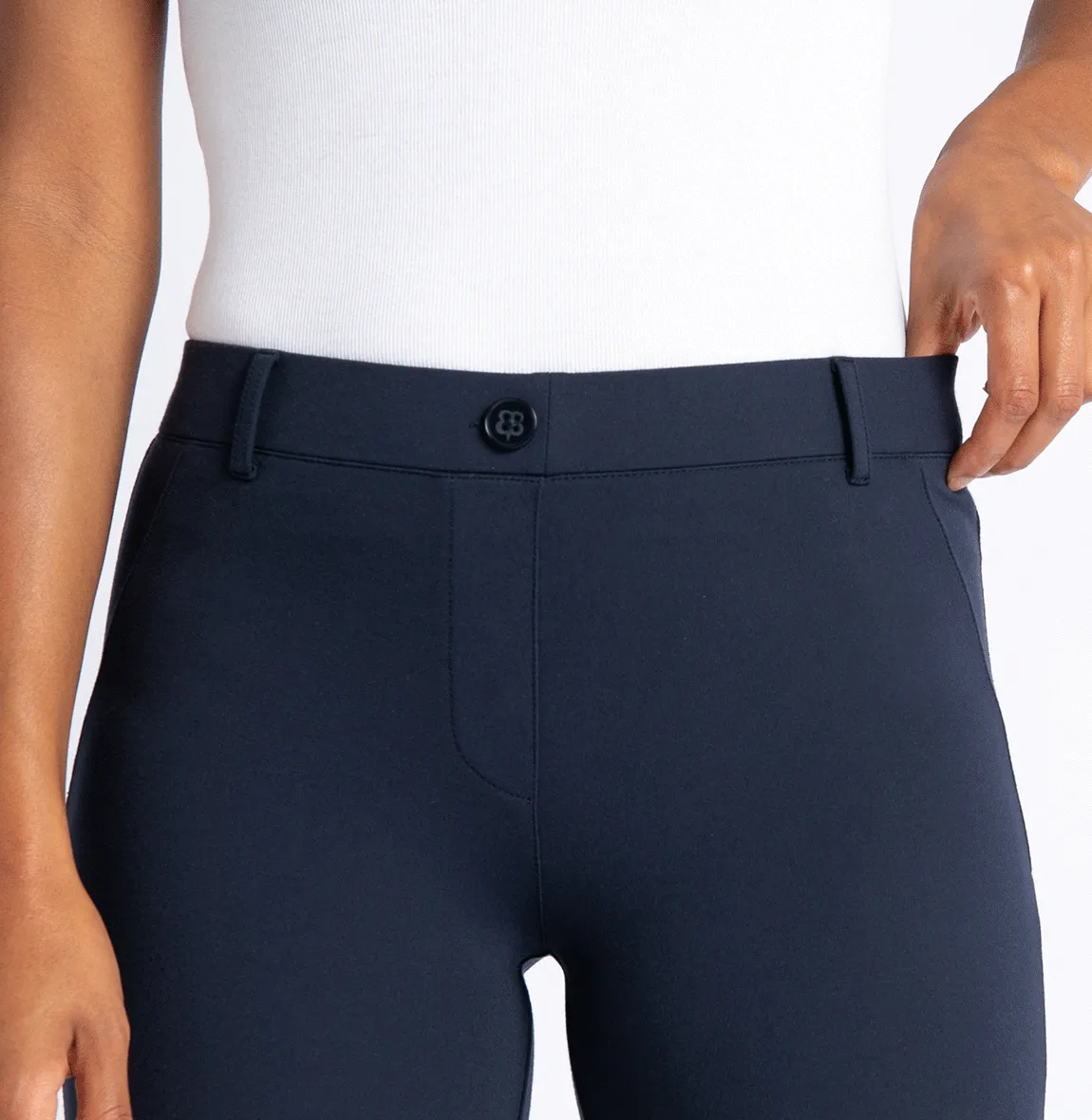 Straight-Leg | Two-Pocket Dress Pant Yoga Pants (Navy)