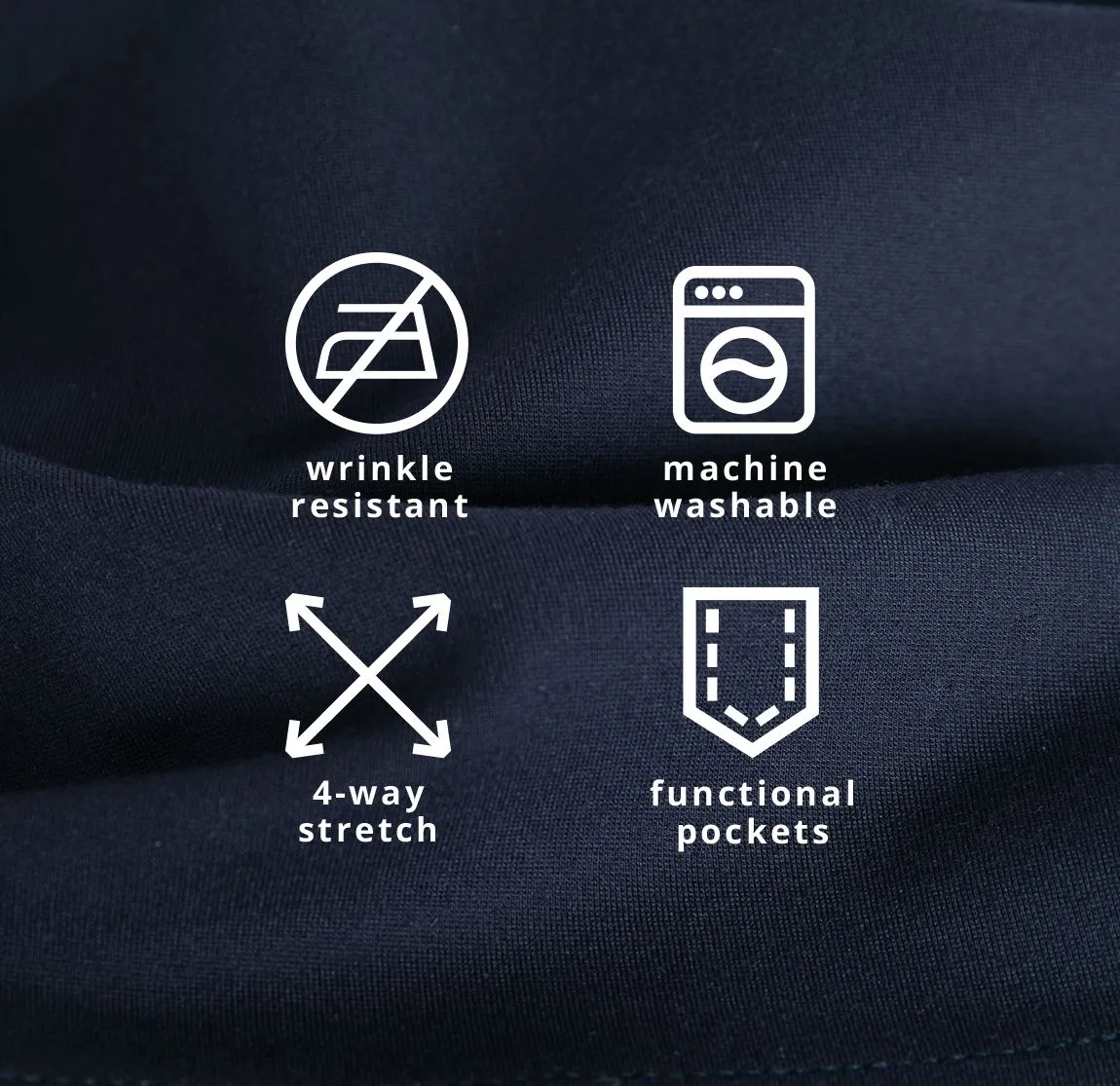 Straight-Leg | Two-Pocket Dress Pant Yoga Pants (Navy)
