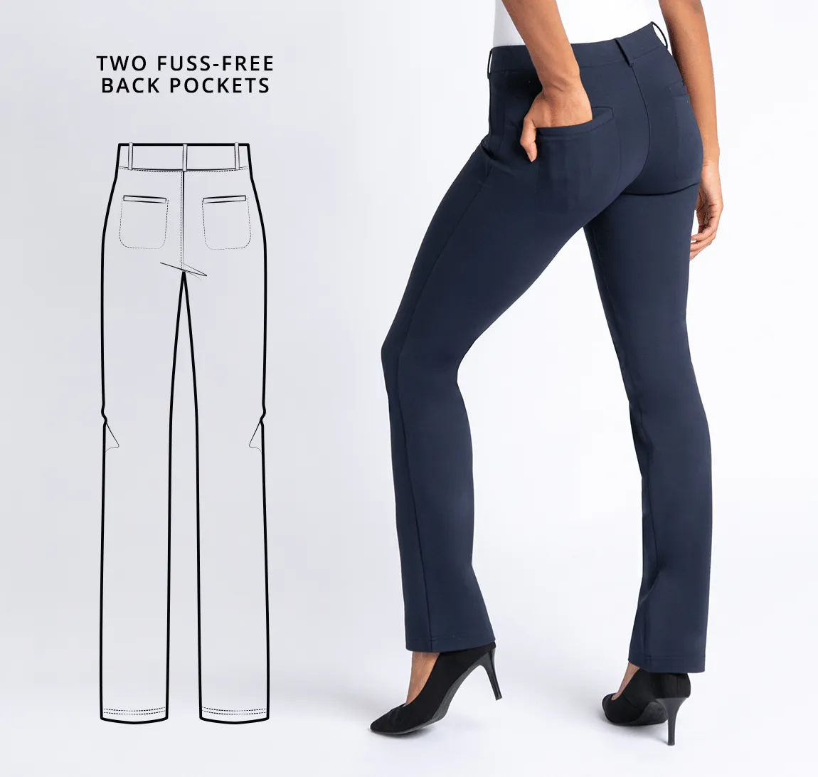 Straight-Leg | Two-Pocket Dress Pant Yoga Pants (Navy)
