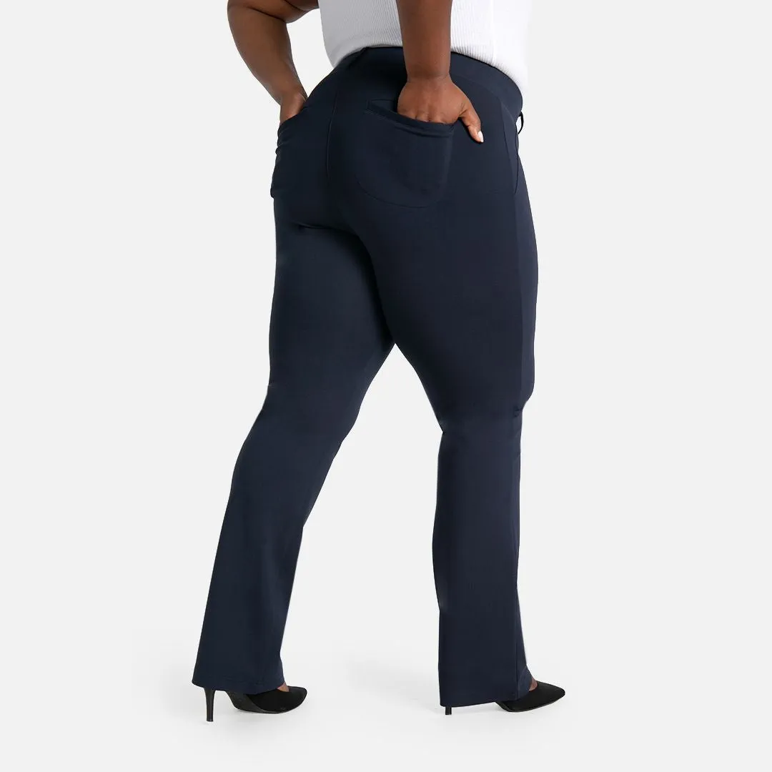 Straight-Leg | Two-Pocket Dress Pant Yoga Pants (Navy)