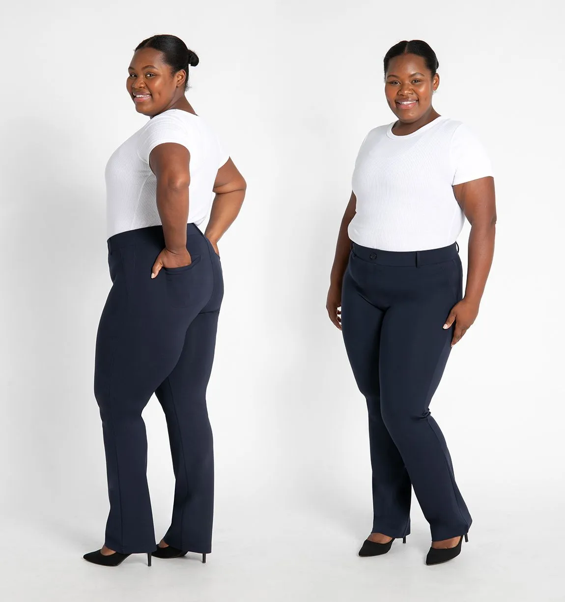 Straight-Leg | Two-Pocket Dress Pant Yoga Pants (Navy)