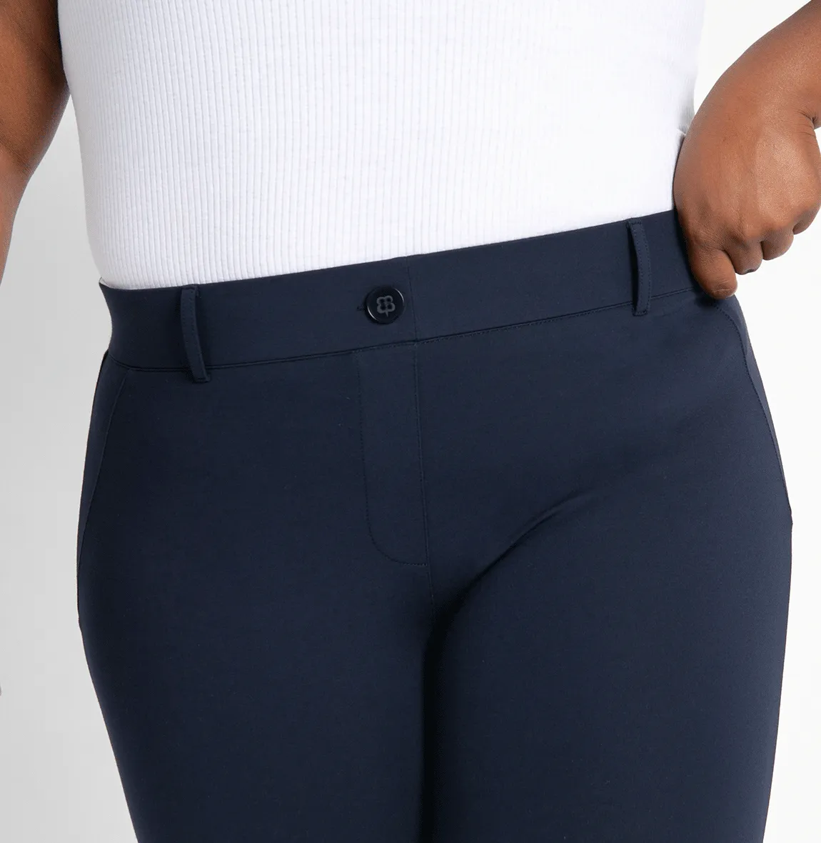 Straight-Leg | Two-Pocket Dress Pant Yoga Pants (Navy)