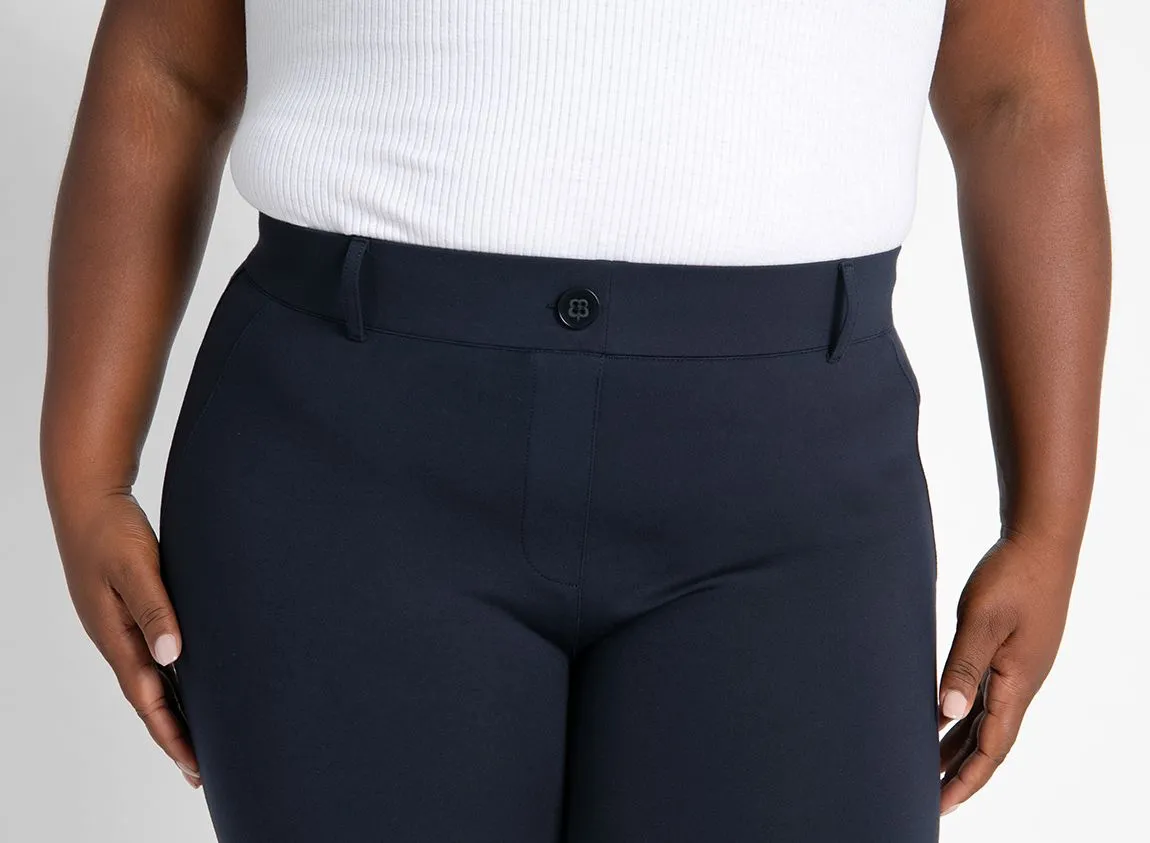 Straight-Leg | Two-Pocket Dress Pant Yoga Pants (Navy)