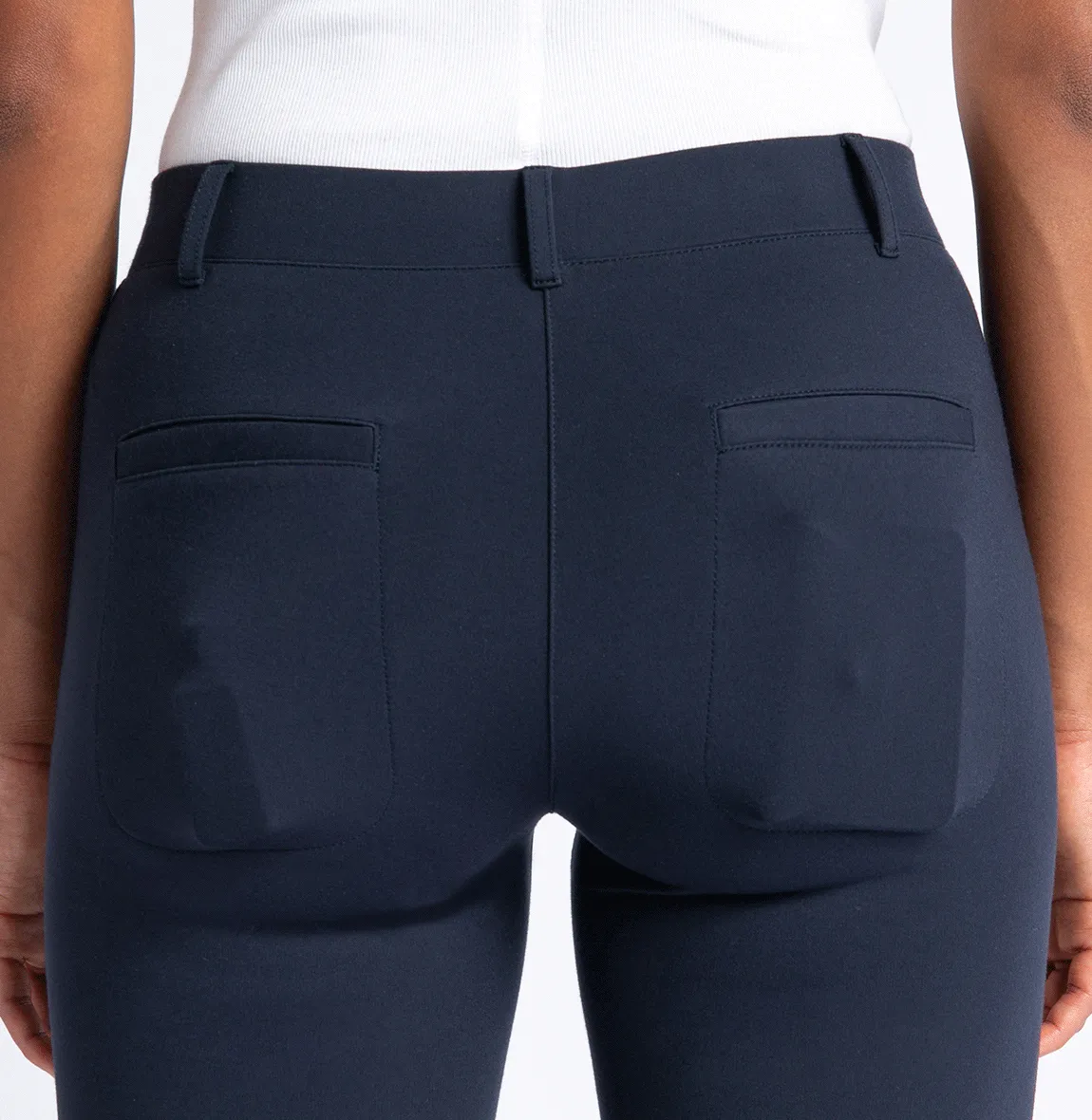 Straight-Leg | Two-Pocket Dress Pant Yoga Pants (Navy)