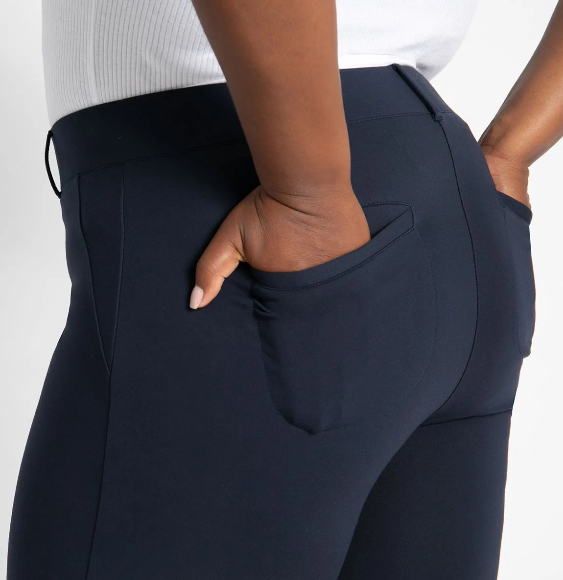 Straight-Leg | Two-Pocket Dress Pant Yoga Pants (Navy)