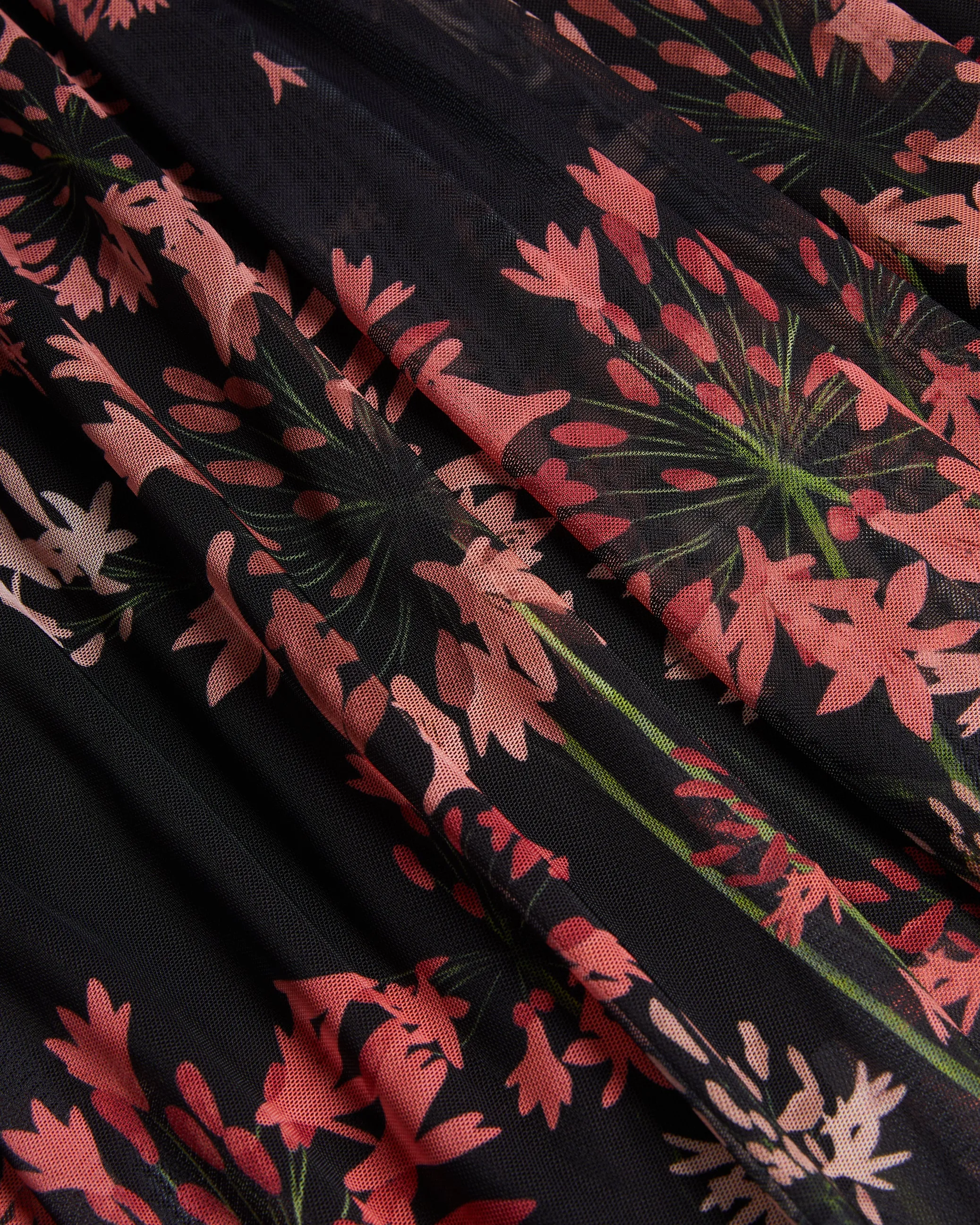 Susenaa Floral Mesh Midaxi Dress Black