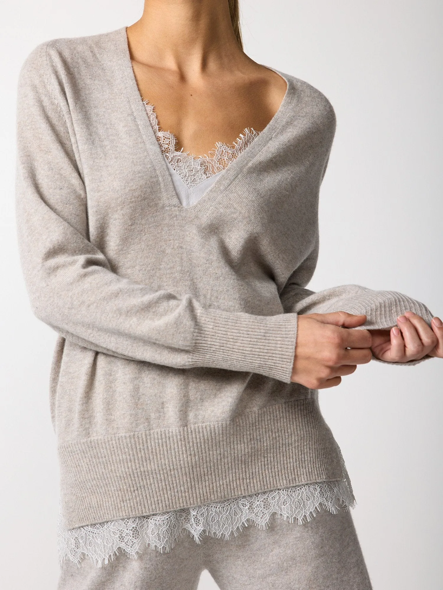 The Lace Vee Looker Pullover