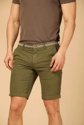 Torino University men's  chino bermuda in stretch gabardine slim