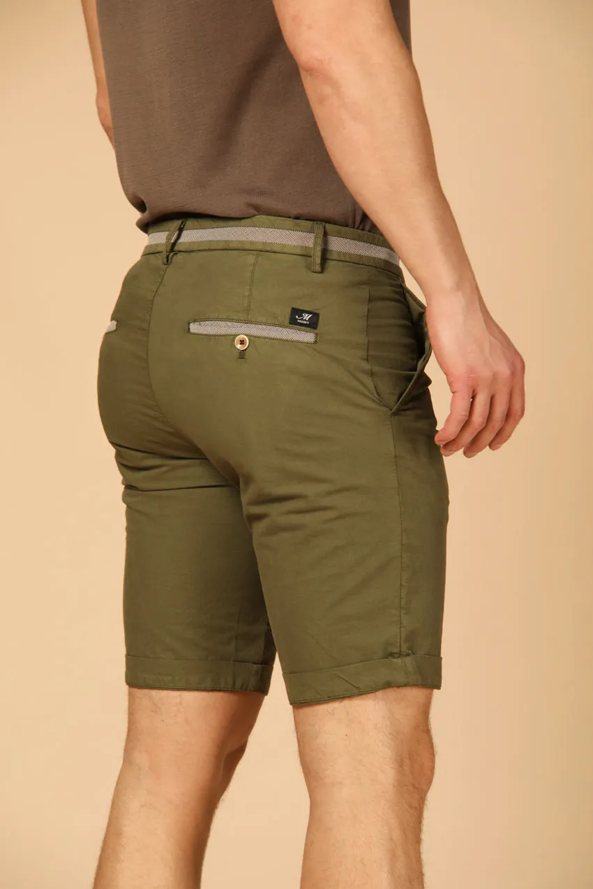 Torino University men's  chino bermuda in stretch gabardine slim